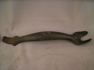 Early Cast Iron Stove LIfter Handle G Double ended Tool VIntage 