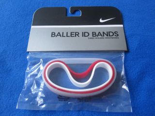 Nike Baller ID wrist bands bracelet Red / Clear / White new