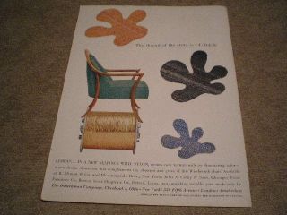 1957 Dobeckmun Lurex Thread Ad John Widdicomb Chair