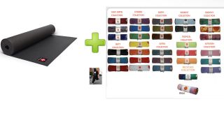  BLACK PRO + 1 YOGITOES TOWEL COMBO PACK Yoga Pilates Mat + TOWEL NEW