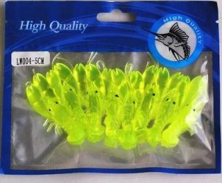 pcs 2 Green Trout Bass Muskie Soft Shrimp Lures Swimbaits NEW