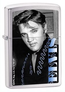 Zippo Elvis Presley Brushed Chrome Lighter, Low Ship, 28073