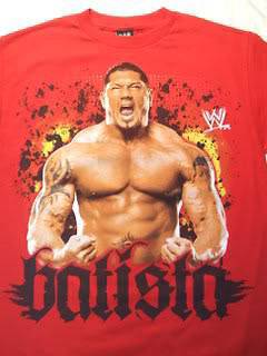 BATISTA Red Fury WWE Wrestling T shirt