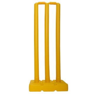 New OC Plastic Kwik Cricket Stump Set With Base Playground Practice 