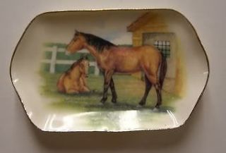 Dollhouse Miniatures ~ BY BARB ~ Large Tray with Horses Ceramic Hand 