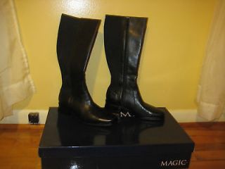 ANDREW GELLER MAGIC VOYAGE BLACK LEATHER BOOTS SIZE 7 1/2 M