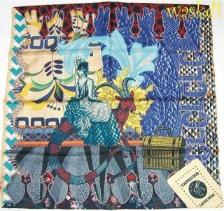 CHRISTIAN LACROIX whimsical Blue CAPRICORN silk 26 square scarf NWT 