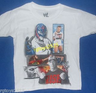 WWE John Cena Rey Mysterio CM Punk White T Shirt Size 14 16 XL Childs 