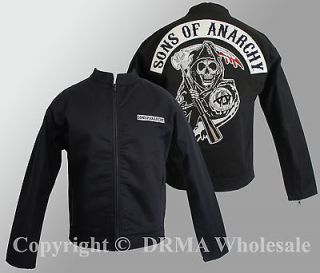 Authentic SONS OF ANARCHY Logo Patch Racer Quilt Lined Jacket M L XL 