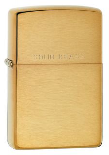Zippo Lighter   Brushed Brass Solid Brass Engraved 204
