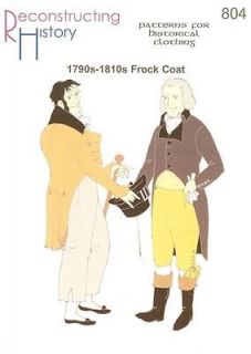 Regency Empire Mens Frock Coat Pattern size 34 54 Jane Austen