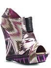 NEW BAMBOO Women Casual Tribal Print Wedge Ankle Bootie sz Black Multi 