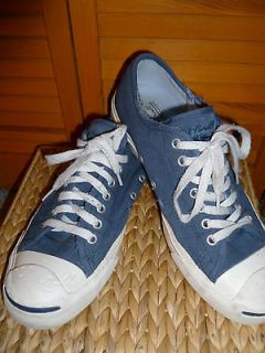 Vintage Converse Jack Purcell Blue Low Shoes Smiley Toes Mens 8 