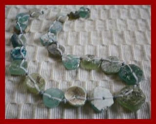 strand Ancient Roman Beads Patina Round Tabular Glass Bead S1
