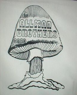 Vintage 70s Allman Brothers Band T shirt Iron on  Rare Mushroom Design 