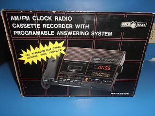   GOLD SEAL GS6861 AM FM Clock Radio Cassette Recorder Answering Machine