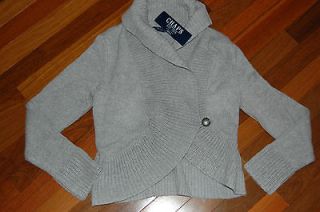 nwt Ladies PETITE SMALL Chaps RALPH LAUREN Gray Cardigan Sweater 