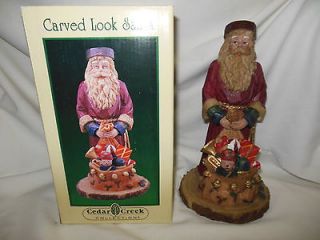 Cedar Creek Collection Carved Look Santa, With Original Box, Neat 