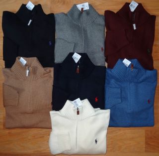 NWT New Polo Ralph Lauren 1/2 HALF ZIP Sweater Assorted Colors S M L 
