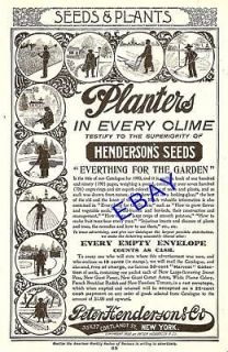 1900 PETER HENDERSON PLANTERS GARDEN SEED AD NEW YORK