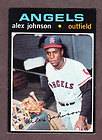 1971 TOPPS 590 ALEX JOHNSON ANGELS lot 4 cards