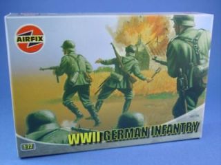Plastic Toy Soldiers Airfix 1/72 Scale WWII German Infantry 48 Figure 
