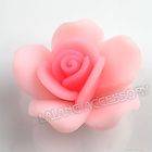24x 111635 Charms Cute Pink Flowers Polymer Clay Beads 25x12mm FREE 