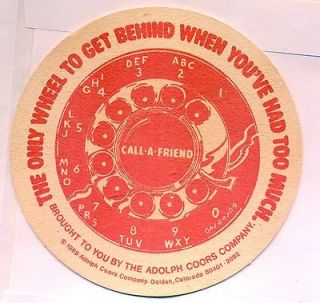Lot of 5 Coors Beer Coasters By Adolph Coors of Golden, CO 4Call 