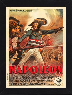 Framed Napoleon Abel Gance Movie Poster A4 Size Mounted In Black Frame 