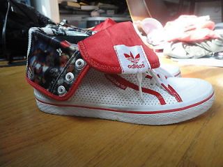 VERY RARE Adidas womens high top hi top sneaker red and white gently 