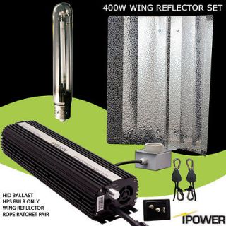 iPower 400 watt 400w Dimmable HPS Grow Light System Wing Reflector Set 