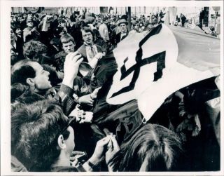 1968 London Protesters Nazi Flag Demonstration Photo