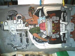 MAYAN ART OIL PAINTING OF THE ONE ITS ALL ABOUT  Ancient King