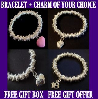 925 MULTILINK BRACELET + A CHARM OF YOUR CHOICE + GIFT BOX FITS LINKS 