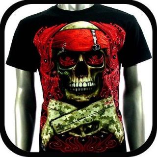 RC Survivor T Shirt Biker Rock 3D Skull Tattoo T24 Sz S Graffiti 