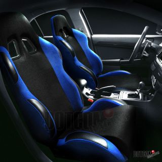   SEATS BLACK/BLUE SPORT RACING SEATS+ADJUSTER (Fits: 2000 Mustang