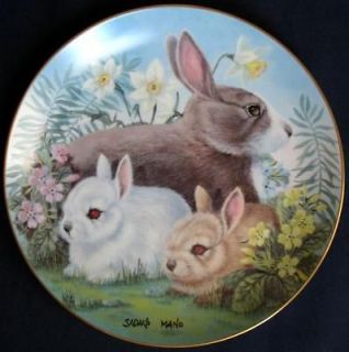 SPRINGTIME By SADAKO MANO Plate Four Seasons Series Rabbit Bunny 