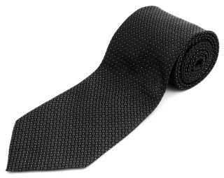 New ARMANI COLLEZIONI Italy Black Woven Silk Neck Tie MSRP $185