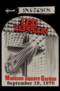 Classic Rock Led Zeppelin at The MSG New York Concert Poster Circa 