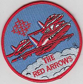 PATCH RAF UK THE RED ARROWS AEROBATIC TEAM ROUND B/R PARCHE