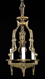   Lantern Tudor Mission Arts Crafts Chandelier Art Deco Gold Steampunk