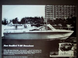 1971 Seabird V 28 Runabout Skiff Boat vintage ad