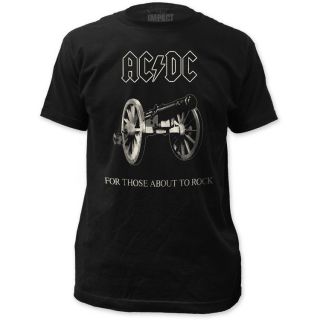 NEW AC/DC Cannon For Those About To Rock Salute Band Logo Name T shirt 
