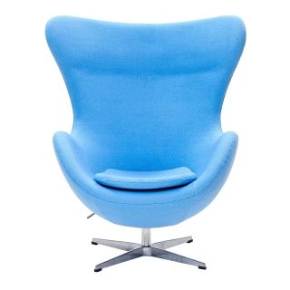 LexMod Arne Jacobsen Egg Chair in Baby Blue