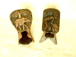 Antique Wooden Hand Carved Mini African Tribal Chairs