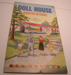   1959 Golden Funtime Doll House & Furniture Punch Out Assemble Book