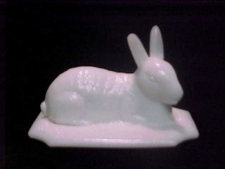 WESTMORELAND MILK GLASS BUNNY CANDY DISH COVER MINT