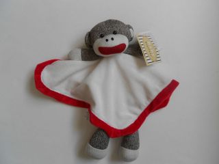 NEW Baby Starters Sock Monkey Lovey Security Blanket Rattle Plush 