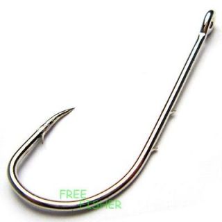 100 pcs fishing sharp baitholder silver hooks 92247 1/0#