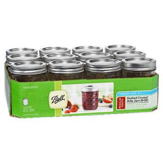 Ball 1440081200 Regular Mouth 8 Ounce Jelly Jars with Lids Case of 12